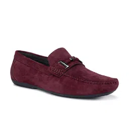 ROSSO BRUNELLO Men Burgundy Leather Loafers-picture-42