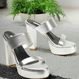ELLE Textured Open Toe Block Heels-picture-36