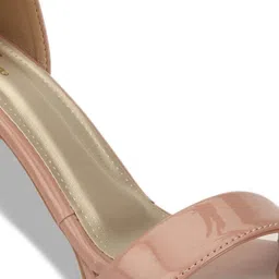 pelle albero Pink Colourblocked Party Block Sandals with Buckles image 5