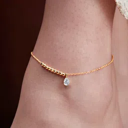 MINUTIAE Gold Plated Artificial Stones Anklet-picture-9