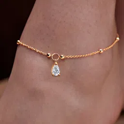 MINUTIAE Gold Plated Artificial Stones Anklet-image-82