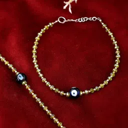 Silvermerc Designs Set Of 2 Silver-Plated Blue Evil Eye Beaded Anklet-image-99
