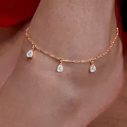 MINUTIAE Gold-Plated Artificial Stones Studded Anklet-picture-34