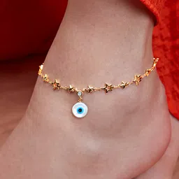 MINUTIAE Gold-Plated Crystals Studded Anklet-picture-36