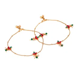 Yellow Chimes Gold-Plated Anklet image 2