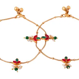 Yellow Chimes Gold-Plated Anklet image 3