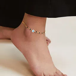 MINUTIAE Gold-Plated Stone Studded Anklet image 5