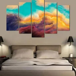 wens The of Amour Multicolour MDF Abstract Art Panel Set of 5-picture-27