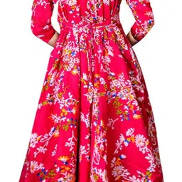 jwf Women Fit and Flare Multicolor Maxi/Full Length Dress image 2
