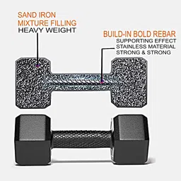 brawl nation FITNESS HEX SHAPE PVC Dumbbell Set (2Kg * 2pcs = 4kg) Fixed Weight Dumbbell image 2