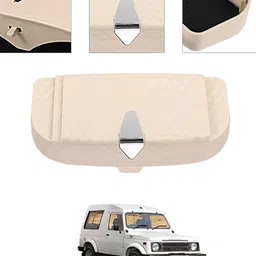 ayw Universal Multiuse Beige New Style Sunglass Holder For Car-131 White Car Sunglass Clip Holder image 1
