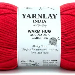 yarnlay india Bulky Acrylic Yarn (120m) - Soft & Warm Chunky Yarn for Blankets (Classic Red)-picture-18