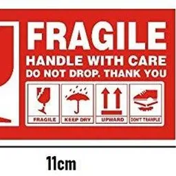 true-ally Fragile Label Self Adhesive Gumming Paper Sticker-11x7cm-500pcs Self Adhesive Paper Label image 2