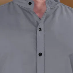 vebnor Men Slim Fit Solid Mandarin Collar Casual Shirt image 3