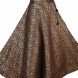dhriva Women Solid Flared Black, Gold Skirt-picture-27
