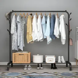 ar-nmas Metal Garment Freestanding Rack HeavyDuty Indoor Bedroom ClothesCoat Shoes Stand Carbon Steel Collapsible Wardrobe image 1