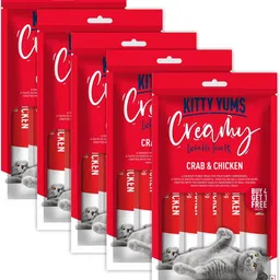 Kitty Yums Lickable Cat Treats Crab and Chicken Flavour, Crab, Chicken Cat Treat image 1