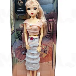 meesaj Premium Long Hair Doll in Peach Dress – Stone Eyes & Movable Head/Hands-picture-47