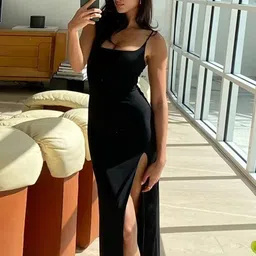 traquila Women Bodycon Black Maxi/Full Length Dress image 3