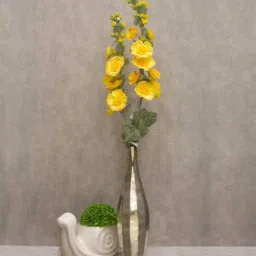 casacraft from pepperfry Stunning Artificial Yellow Hollyhock Flower (Yellow)-picture-31