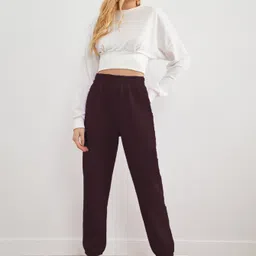 marc laurent Women Regular Fit Black Cotton Blend Trousers image 4