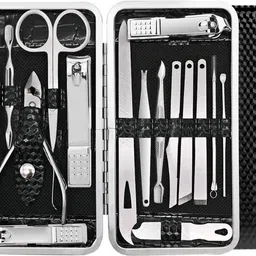 Manicure Pedicure 16 Tools Set Grooming Kits-image-56