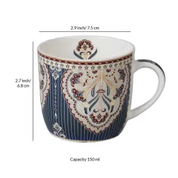 cdi 150 Ml Blue Bone China Ethnic (Set of 6) Tea Cup image 2