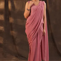 juniper Embellished Georgette Stitched Flared/A-line Gown image 1