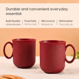 eha Coral Statement Coffee Mug 350 ml (2 Pc)Rice Husk Biocomposite image 4