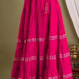 mrfabricse Women Solid Flared Pink Skirt image 2