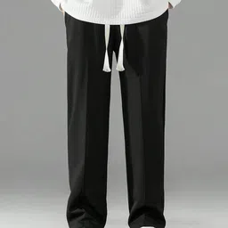 strawhatt Men Striped White Track Pants-picture-28