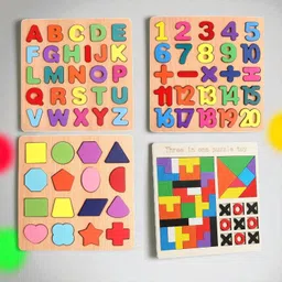 vhd Kids Wooden Educational Puzzle – Alphabets, Numbers, Shapes P72-picture-25