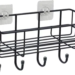 steelhaven Iron Wall Mounted Storage Organizer for bathroom/living Hall/kitchen (pack of 2) Iron Wall Shelf image 2