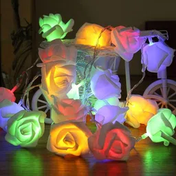 medecor 20 LEDs 4 m Multicolor Steady Flower Rice Lights image 1