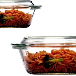 femora Borosilicate Round Glass Microwave Safe 700 ML, 1550 ML Pack of 2 Serve Casserole Set-picture-47