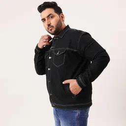 unstd Men Self Design Denim Jacket image 2