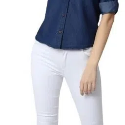 houseofcommon Women Regular Fit Solid Button Down Collar Casual Shirt image 5