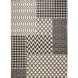 obsessions Cream Geometric Polypropylene 4 ft x 6 ft Machine Made Carpet image 2