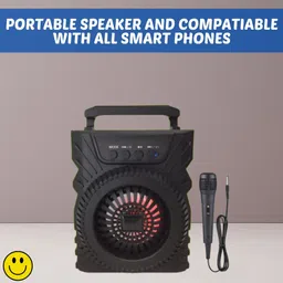 GUGGU 301(PORTABLE WIRELESS BLUETOOTH SPEAKER) Crystal Clear SoundWith Karaoke MicW306 5 W Bluetooth Laptop/Desktop Speaker-picture-10