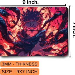 Aniithing Sukuna Anime gaming Mouse Pad Non-Slip Rubber Base for Computer leptop MousePad Mousepad image 2