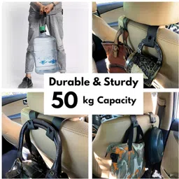dreamy delights ® Car Backseat Headrest Hanger (4 Pcs Set) Car Coat Hanger image 3