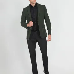 arrow Men Self Design Single Breasted Formal Blazer image 3