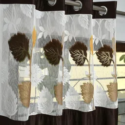 homefab india 152.5 cm (5 ft) Window Polyester Semi Transparent Curtain (Pack Of 2) image 3