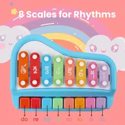 hara enterprice 2 in 1 Piano Xylophone Toy for Toddlers,8 Multicolored Keyboard Piano image 5