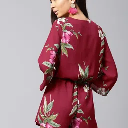 sassafras Women Maroon Romper image 3