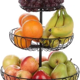 prime krafts 3 Tier Metal Wire Fruit and Vegetable Holder, Storage Stand with Handle Iron Fruit & Vegetable Basket-picture-23