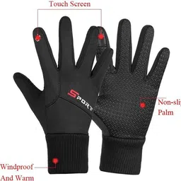 Winter Gloves for Men & Women Fur Inside The Gloves Riding Gloves-image-34