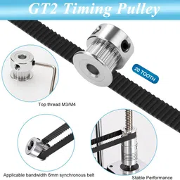 maycreate GT2 Pulley 20 Teeth 5mm Bore 6mm Wide 20T Timing Belt Pulley for 3D Printer 5pcs 3D Printer image 3