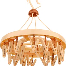 moltres - Pushpa 24 Pins/Clips Cloth Drying Hanger| Plastic Round shape (Orange Color) Plastic Cloth Clips image 2