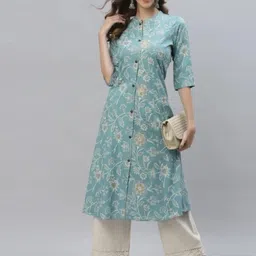 empire style Women Printed Pure Cotton A-line Kurta image 1